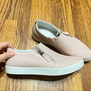 Ecco Women's Pink Leather Slip-On Shoes